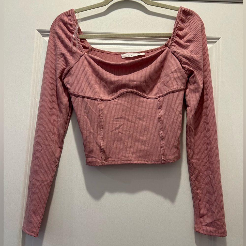 Lush slightly cropped ribbed long sleeve